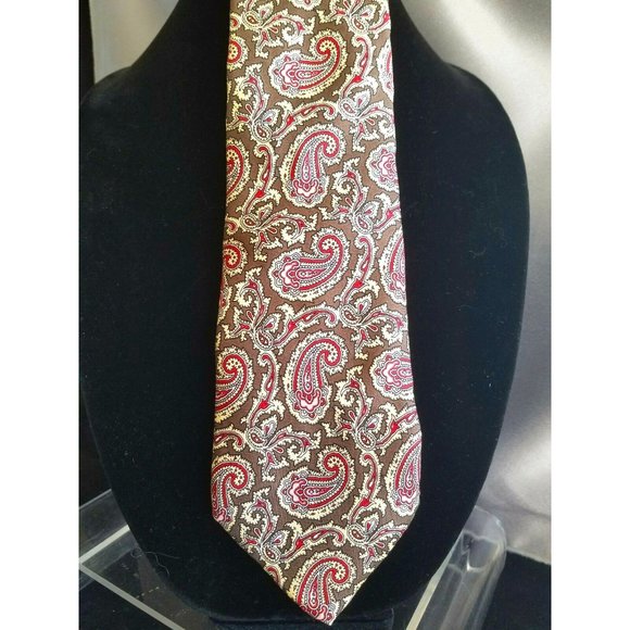 Vintage YSL Yves Saint Laurent Neckwear 100% Silk Men's Necktie grey Pink - Picture 1 of 5